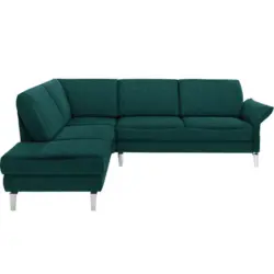 Ecksofa in Webstoff Petrol