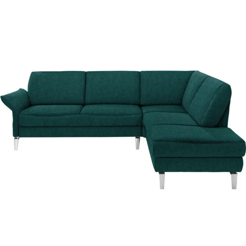 Ecksofa in Webstoff Petrol