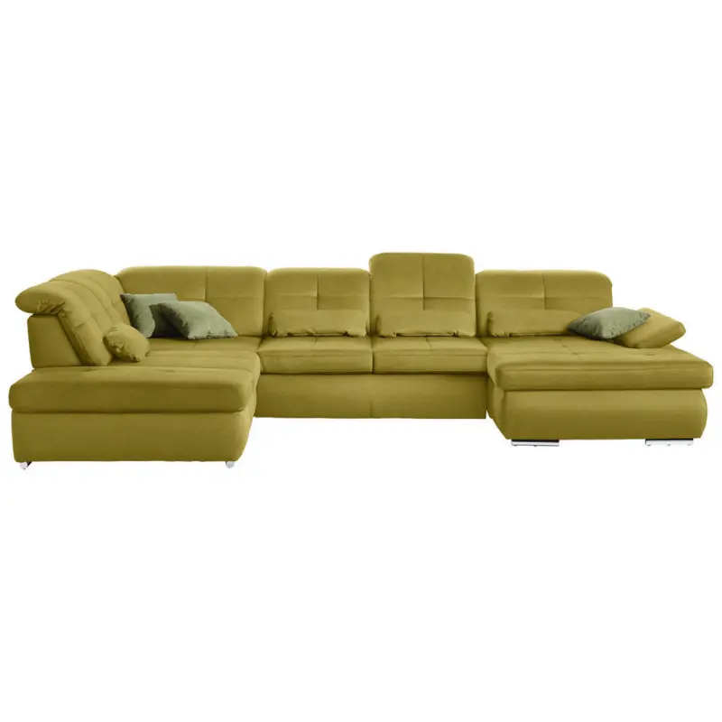 Wohnlandschaft in Mikrofaser Gr&uuml;n