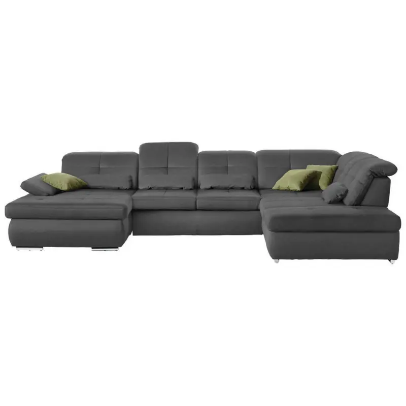 Wohnlandschaft in Mikrofaser Grau