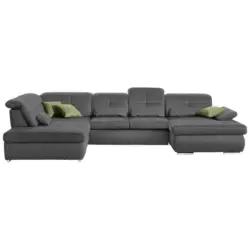 Wohnlandschaft in Mikrofaser Grau