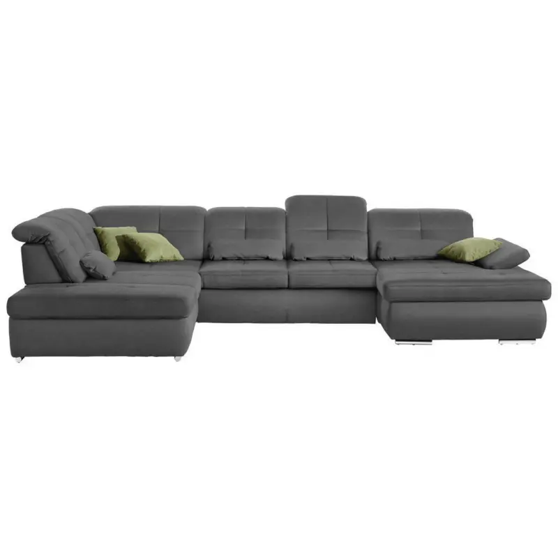 Wohnlandschaft in Mikrofaser Grau