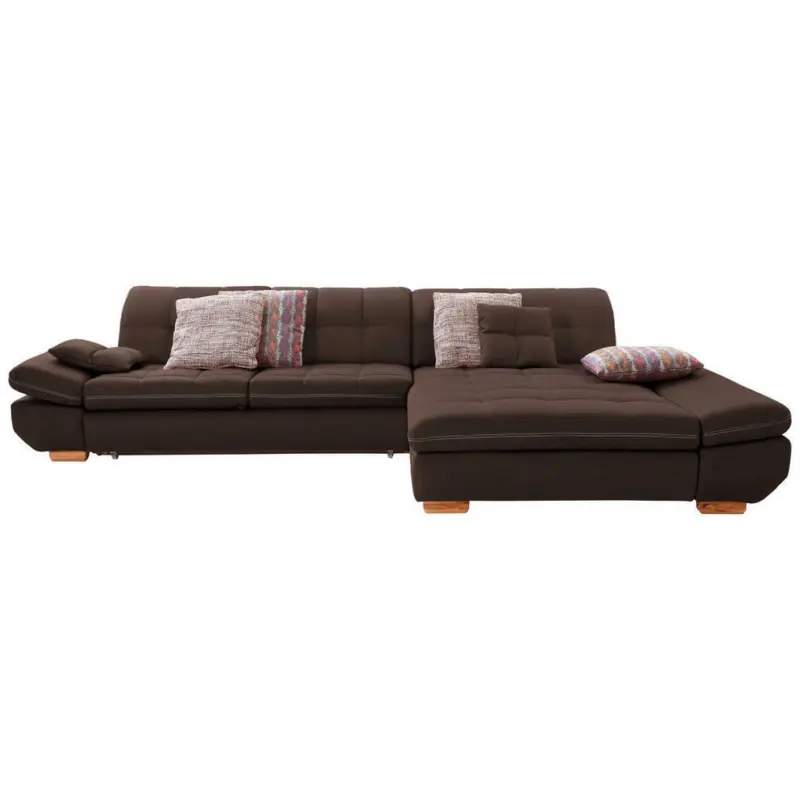 Ecksofa in Mikrofaser Braun