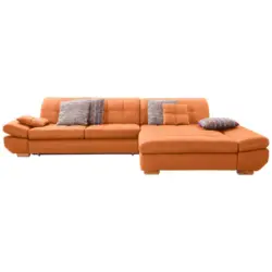 Ecksofa in Mikrofaser Orange