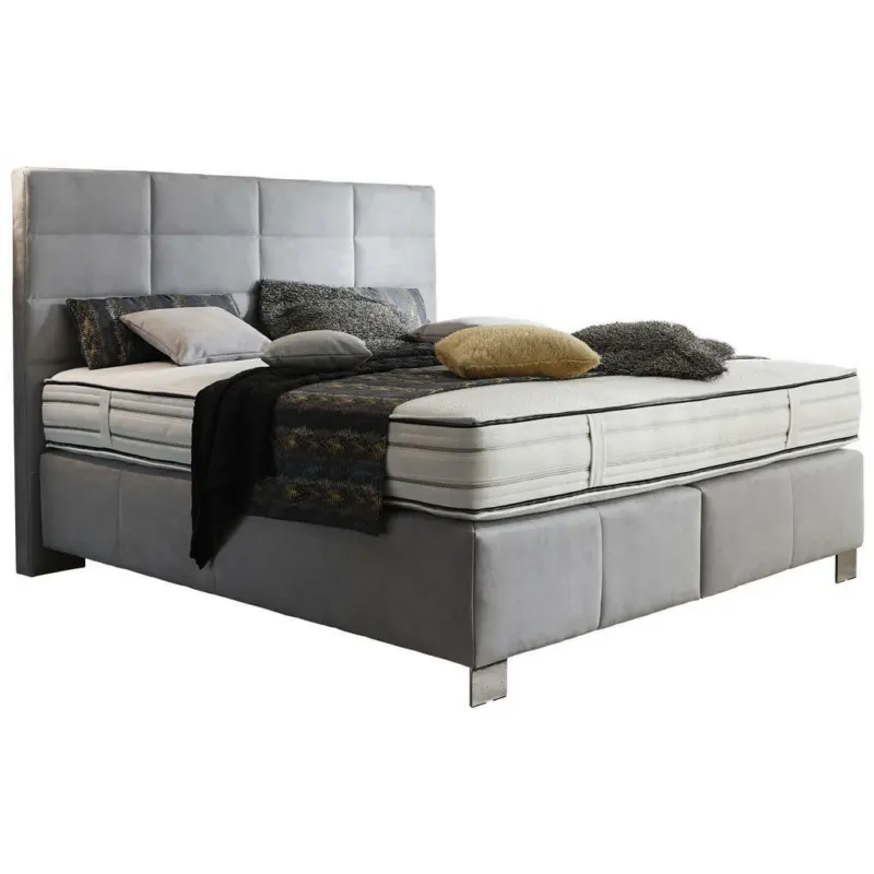 Boxspringbett 180/200 cm in Hellgrau