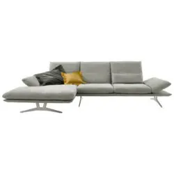 Ecksofa in Flachgewebe Grau