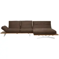 Ecksofa in Mikrofaser Braun