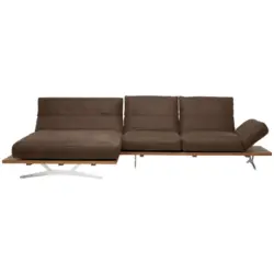 Ecksofa in Mikrofaser Braun