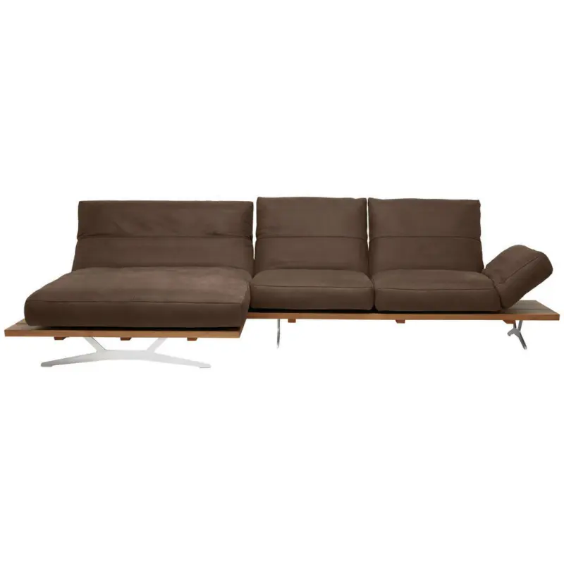 Ecksofa in Mikrofaser Braun