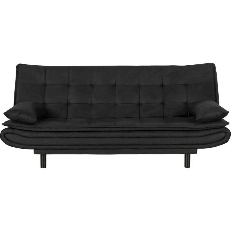 Schlafsofa in Lederlook Schwarz