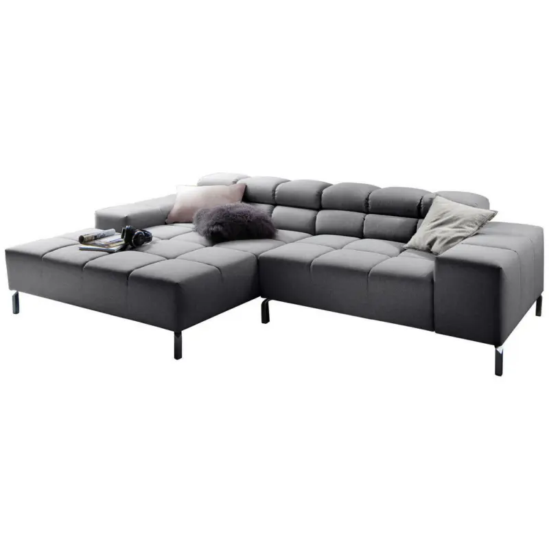 Ecksofa in Flachgewebe Grau