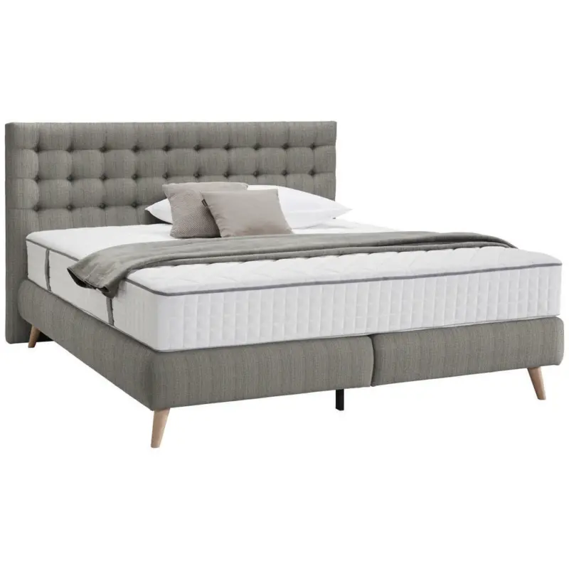 Boxspringbett 120/200 cm in Hellgrau