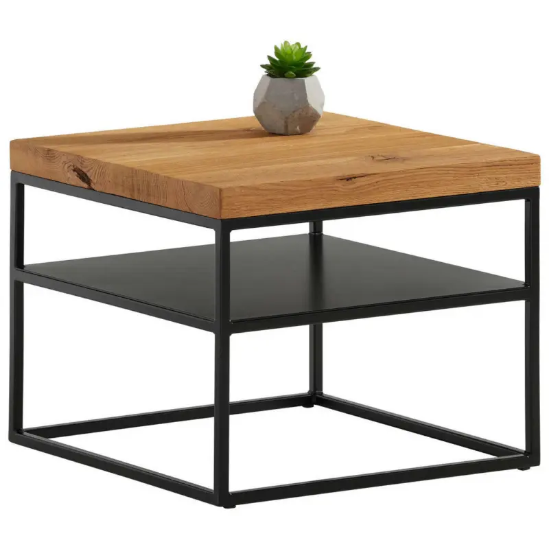 Couchtisch in Holz, Metall 50/50/40 cm