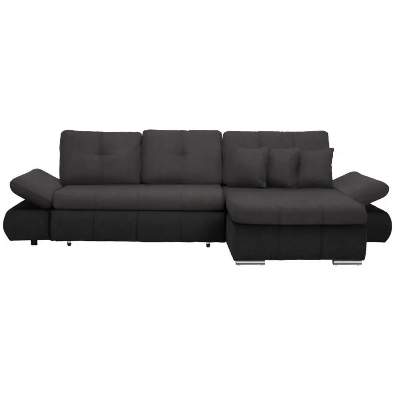 Ecksofa in Webstoff Anthrazit, Dunkelgrau