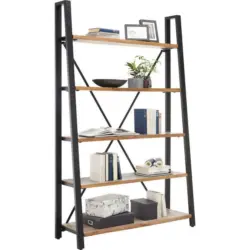 Regal 120/190/40 cm Naturfarben, Schwarz
