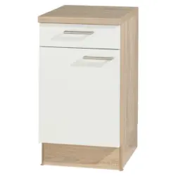 Küchenunterschrank 50/91,8/60 cm in Weiß, Sonoma Eiche