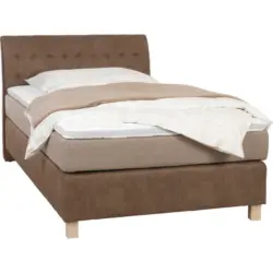 Boxspringbett 140/200 cm in Beige, Hellbraun