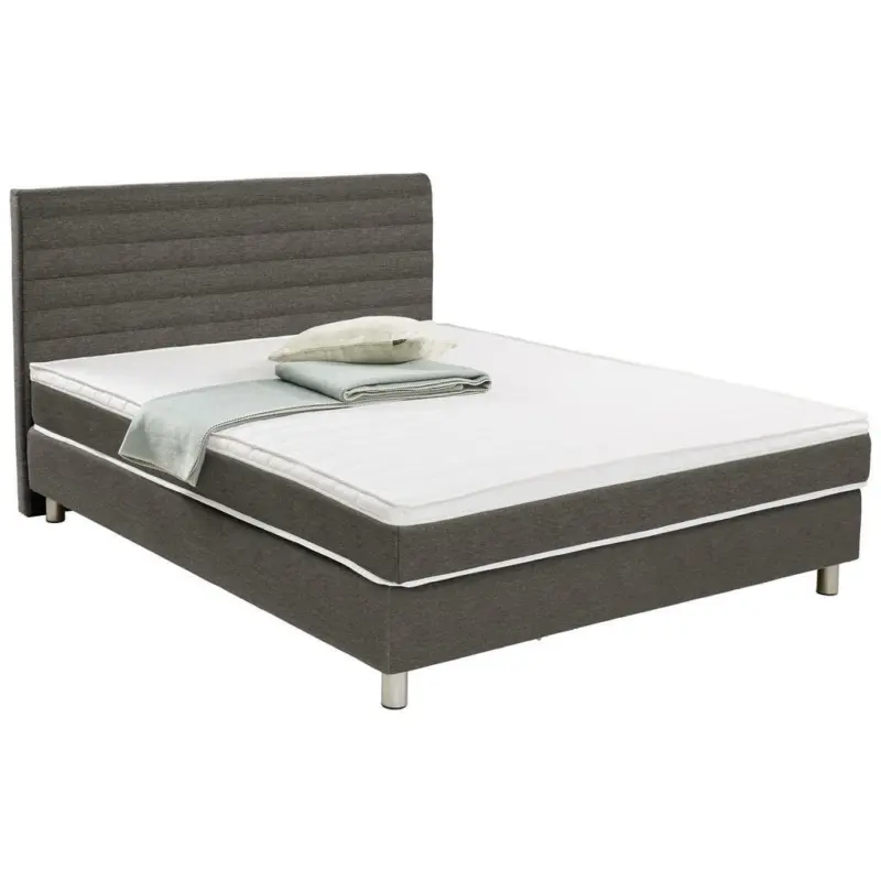 Boxspringbett 140/200 cm in Dunkelgrau