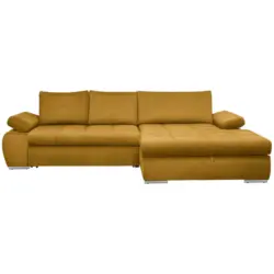 Ecksofa in Flachgewebe Gelb