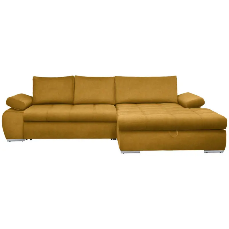 Ecksofa in Flachgewebe Gelb