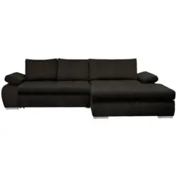 Ecksofa in Flachgewebe Graubraun