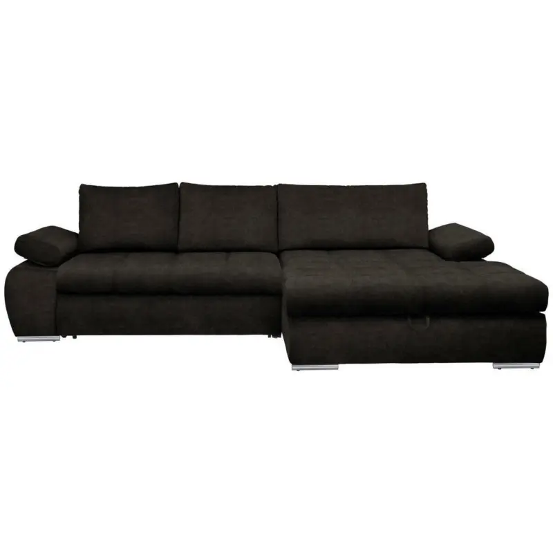Ecksofa in Flachgewebe Graubraun