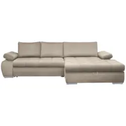 Ecksofa in Flachgewebe Beige