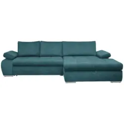 Ecksofa in Flachgewebe Petrol