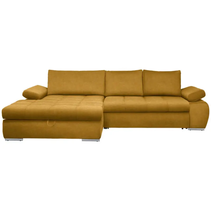 Ecksofa in Flachgewebe Gelb