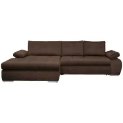 Ecksofa in Flachgewebe Braun