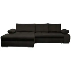 Ecksofa in Flachgewebe Graubraun