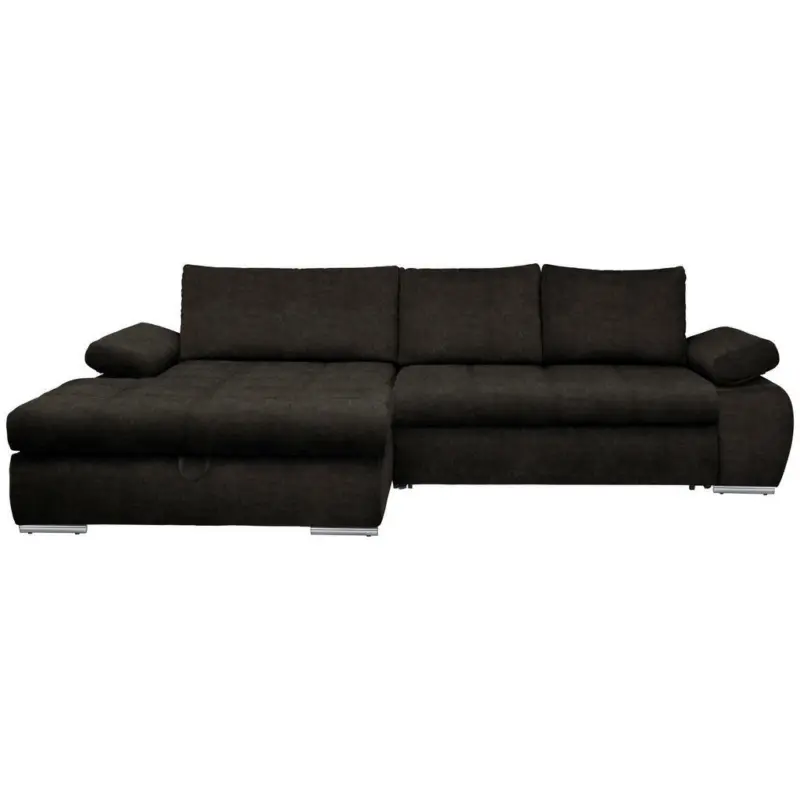 Ecksofa in Flachgewebe Graubraun