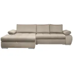 Ecksofa in Flachgewebe Beige