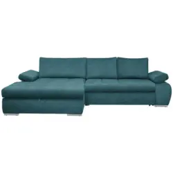 Ecksofa in Flachgewebe Petrol