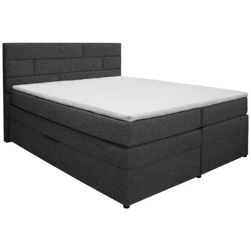 Boxspringbett 160/200 cm in Hellgrau