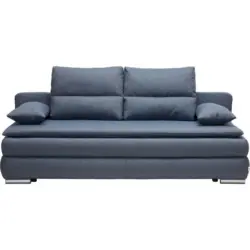 Schlafsofa in Webstoff Blau, Grau