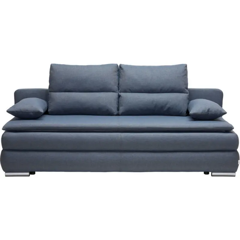 Schlafsofa in Webstoff Blau, Grau