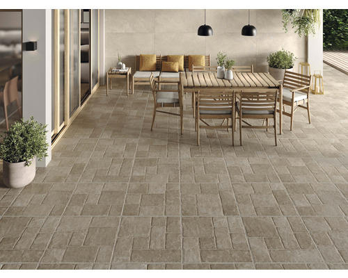 Feinsteinzeug Terrassenplatte Smartgrip Stone rektifizierte Kante 60 x 60 x 2 cm