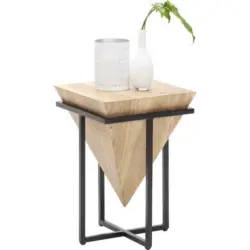 Beistelltisch in Holz, Metall 31/31/45 cm