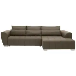 Ecksofa in Webstoff Braun, Grau
