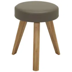 Hocker in Holz, Textil Schlammfarben, Eichefarben