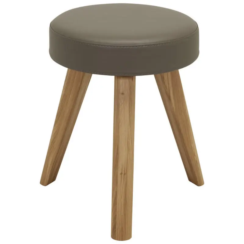 Hocker in Holz, Textil Schlammfarben, Eichefarben