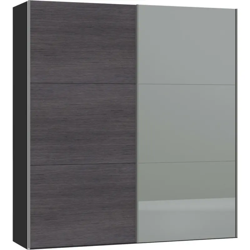 Schwebetürenschrank in Anthrazit, Schwarz
