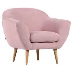 Sessel in Flachgewebe Naturfarben, Rosa