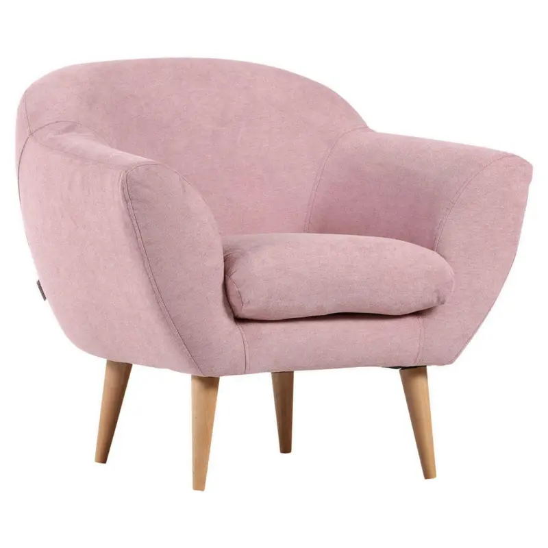 Sessel in Flachgewebe Naturfarben, Rosa