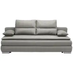 Schlafsofa in Webstoff Hellgrau