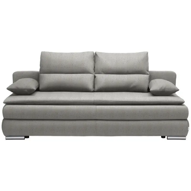 Schlafsofa in Webstoff Hellgrau