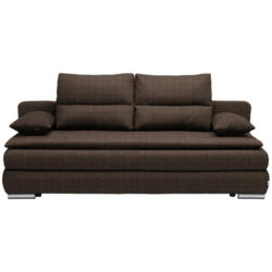 Schlafsofa in Webstoff Braun, Silberfarben