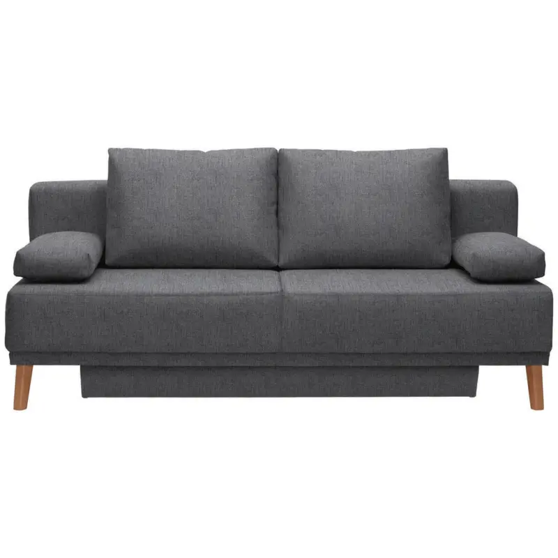 Schlafsofa in Webstoff Hellgrau