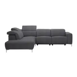 Ecksofa in Flachgewebe Dunkelgrau